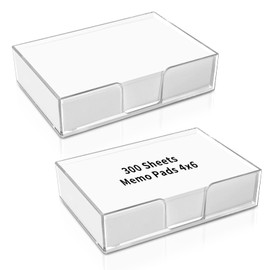 600 Sheets 4x6 Memo Holder Desk Notepad 4x6 Tray Pad Paper Non Sticky Memo Pads 4x6 Acrylic Notepad Holder Note Pads for Desk School Organization Planning