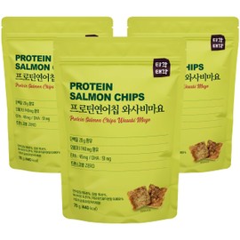 PPROTEIN SALMON CHIPS | 3 FLAVORS: GARLIC – WASABI MAYO – TARTAR | KPOP SALMON CHIPS (3pk, Wasabi Mayo)