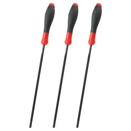 sourcing map 3 Pcs Chainsaw Chain Sharpening File, 13/64-Inch (5.2 Mm) Round Chain Saw Sharpener File Black Steel Chainsaw File with Plastic Handle for Chainsaw