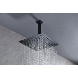 Benicabaly Transform Your Shower Experience with High Pressure Rain Showerhead, Ultra-Thin Stainless Steel, Self-Cleaning Nozzles, Matte Black