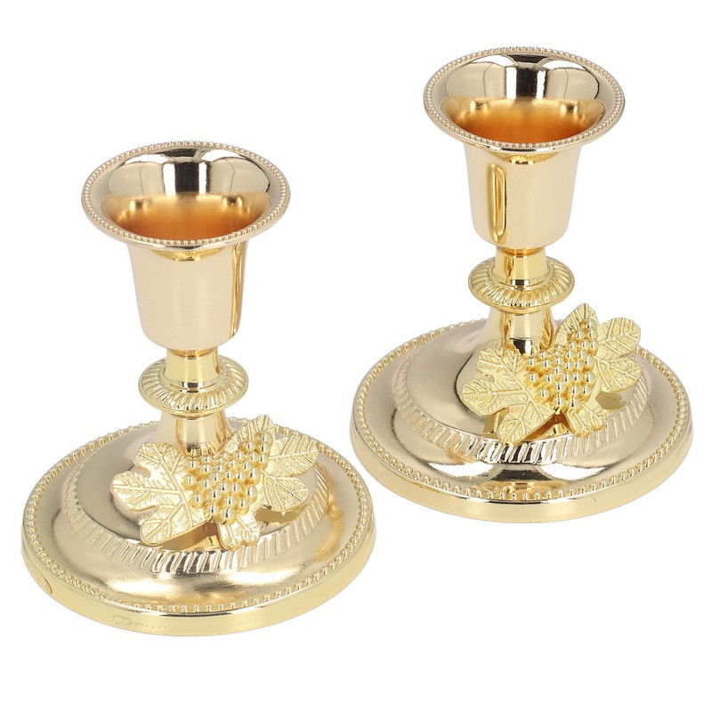 2Pcs Metal Candle Stand Good Stability Multifunctional European Simple Candle