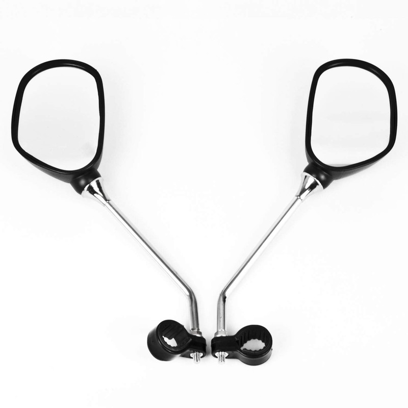 TekBox Pair of Oval Bicycle Bike Mirrors with Reflectors/For Mountain