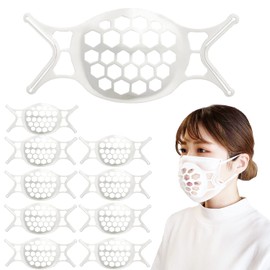Blinda.m (Super Soft) Mask, No Hassle Inner Frame, Bracket, Comfortable, Support, Lipstick Protection, Pack of 10 (White)