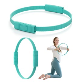 Pilates Ring, 13.5'' Silicone Magic Pilates Ring Fitness Circle, Lightweight & Durable Flexible Resistance Exercise Equipment for Toning Arms, Thighs/Legs, Core, Yoga & Physical Therapy (Teal)