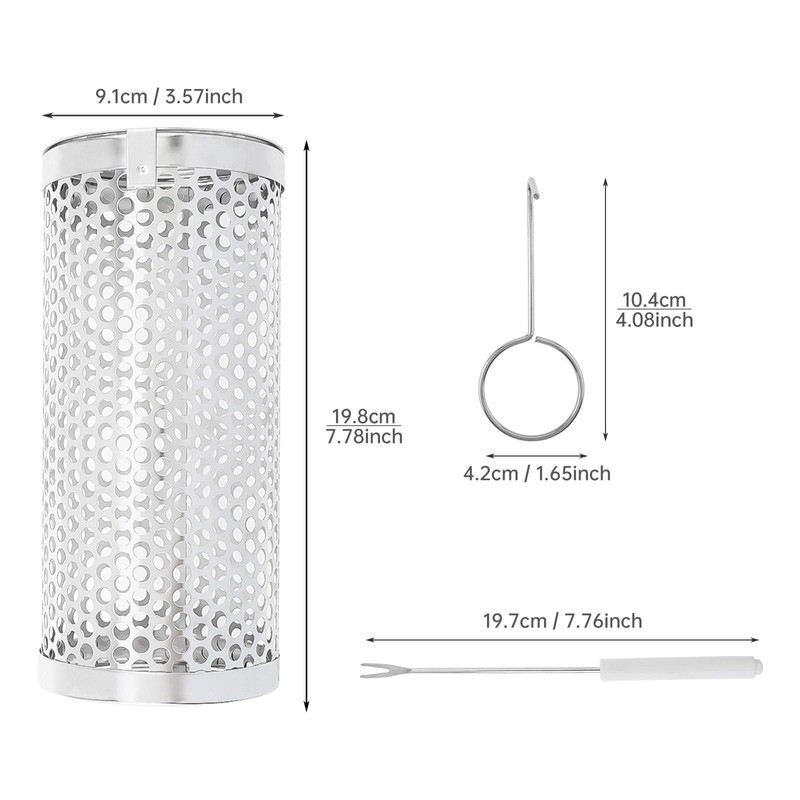 Rolling Grilling Basket, BBQ Grill Basket Stainless Steel Barbecue Nesting