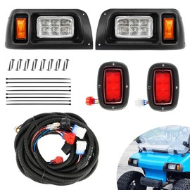 Drive-up Club Car LED Light Kit 12 Volt Headlight and Tail Light Assembly for 1993-Up Club Car DS Golf Cart OEM 101988001 101988002