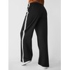 SOFIA'S CHOICE Women's Drawstring Sweatpants Side Stripe Pants Wide Leg