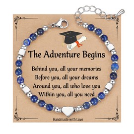 TONY & SANDY College Graduation Gifts for Women, 2025 Graduation Decorations, Middle High School Graduation Her Lapis Lazuli Blue Bracelet Basket Daughter Granddaughter Sister Friend Nurse