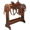 Large Wood Saddle Rack with Curved Top Surface,Bridle Rack &