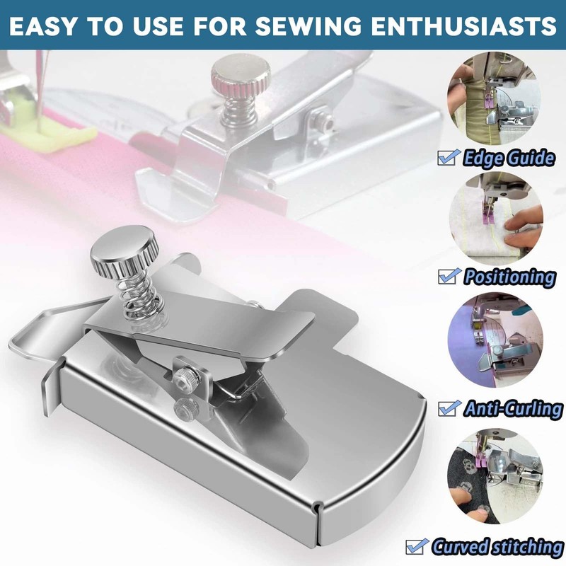 BRIOTA 3PCS Magnetic Seam Guide for Sewing Machine, Anti-Curl for