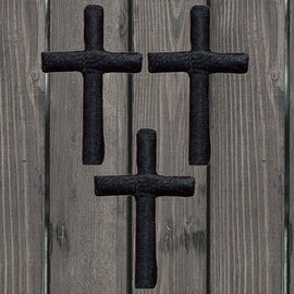 Paddys Patches Mini Cross Embroidered Patch — 3-Pack — Iron On