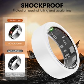 Silicone Case Compatible for Oura Ring Gen3 Protector Cover, Soft Elastic Anti-Scratch Case for Oura Ring Gen 3 Cover (2*White, M Size for 11 12 13)