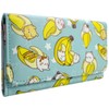 Bananya Anime Banana Cat Blue Tri-Fold Purse