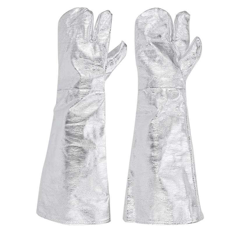 2Pcs ThreeFinger Thicken Cotton Welding Gloves 1000℃ Radiant Heat Fire
