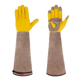 Ayakizi Garden Gloves, Rose Thorn Proof Gloves Leather Long with All-Round Protection Against Thorns for Men Gardeners Farmers for Gardening