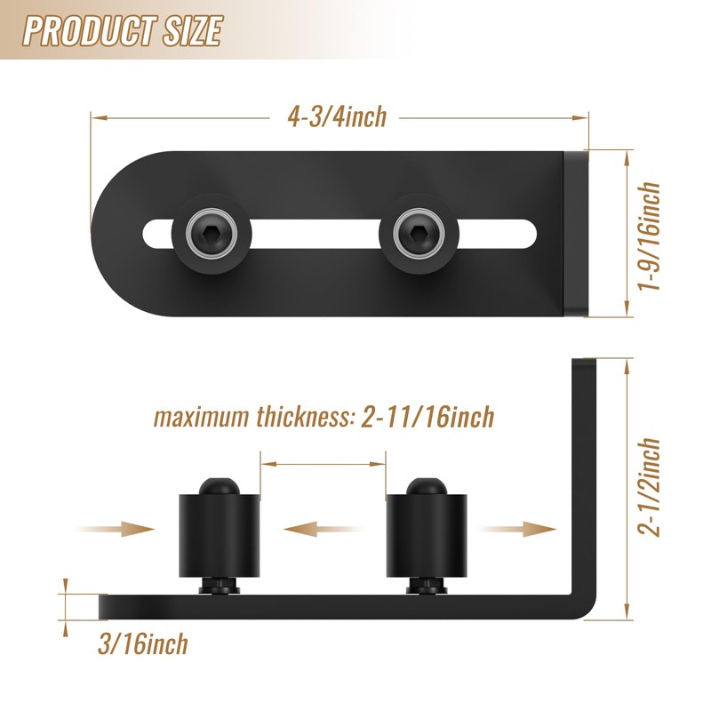 2 Pack Sliding Barn Door Bottom Floor Guide, Wall Mounted