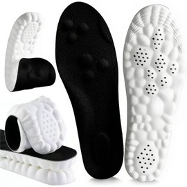2 Par Plantillas para Fascitis Plantar, Espuma con Memoria, Soporte de Arco y Amortiguación - Plantillas Deportivas Ortopédicas, Unisex para Hombre y Mujer para Deporte, Trabajo y Uso Diario (Negro, 35-36)