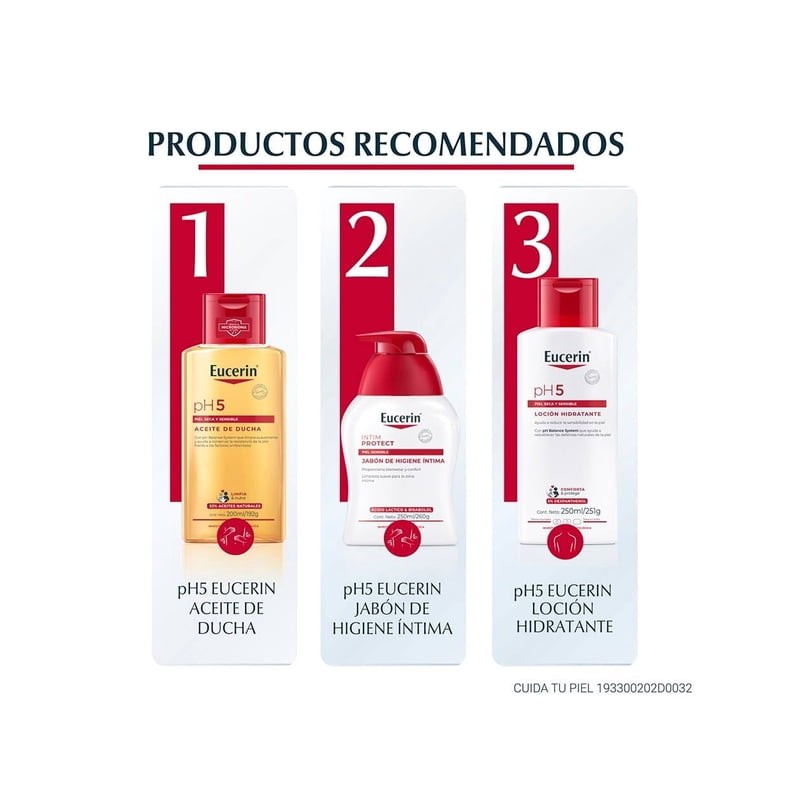Crema corporal Eucerin líquida pH5 para piel seca y sensible