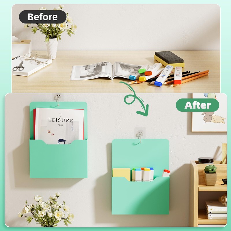 Marbrasse 2 Pack Magnetic File Holder - Paper Holder, Pocket