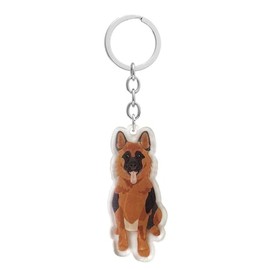 AMOR SPES German Shepherd Dog Key Chain Love Pets Key Ring for Women Men Family Friends (B)