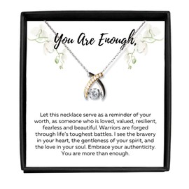 Winigolfe Design You are Enough Necklace, Empowering Gift, Encouragement Gift, Affirmation Motivational Gift, Warrior Gift, Best Friend Gift Necklace, You’ve Got This
