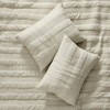 Beige Striped Twin Size Quilt Set, Lightweight Pick Stitch Bedspread