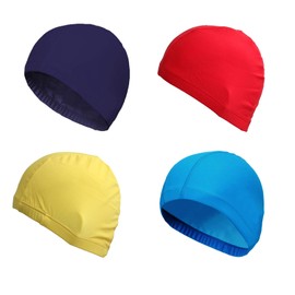 SUNTRADE Elastic Fabric Swimming Cap Ears Long Hair Sports Swim Pool Hat for Adults Men Women