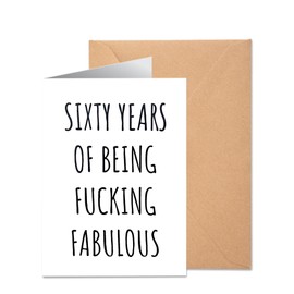Funny 60th Birthday Card For Husband, Wife, Brother And Sister, 60th Birthday Card For Men And Women, 12 × 17 Cm, Blank Inside & Envelope Included