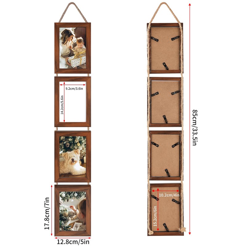 QUTREY 4x6 Hanging Picture Frames Collage Set of 2, 4
