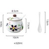 Mosuji Porcelain Sugar Bowls with Lids and Spoons,Ceramic Spice Jars
