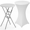 HLPB 28" Round Folding Table with Cover, Foldable Bar Height