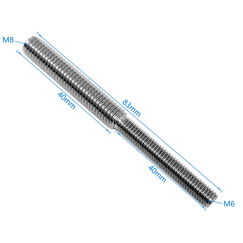 10x 304 Stainless Steel Double End Threaded Stud Screw Bolts