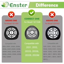 4 Pack 2033 Replacement Filter Compatible with Bissell Featherweight Stick Lightweight Bagless Vacuum Cleaner 20331, 20333, 20334, 20336, 20339, 2033M, 4 Mesh Filter 4 Foam Filters Replace No.1611508