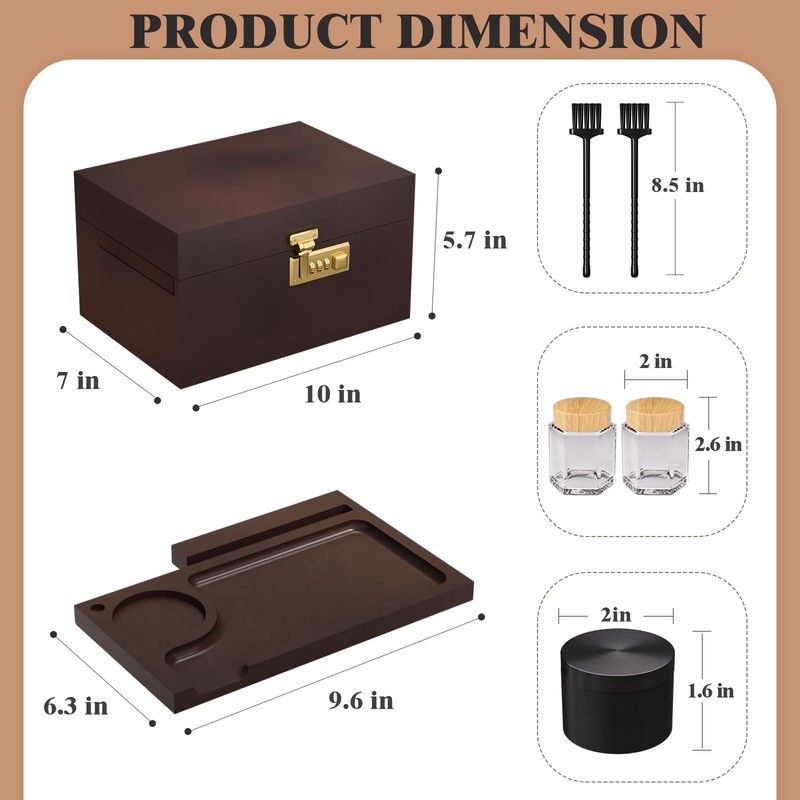 promitop Bamboo Storage Box with Lid and Lock - Wooden
