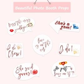 Flintronic Pack of 23 Wedding Photo Props, Photo Booth, Hen Party Accessories Women JGA Photo Props Photo Box Accessories, Photo Box Accessories Wedding, Hen Night Women Decoration Accessories