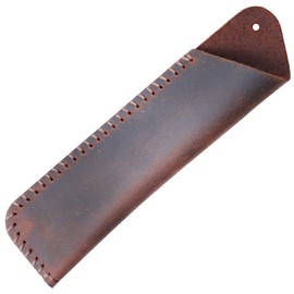 Leather Pen Case, Leather Pen Case, Vintage Style Pen Case, Folio Pen Case, Pen Protector, Pen Storage, Hand-sewn Edge, Holds Approximately 2 Pieces, Coffee, Brown, Not Applicable