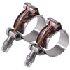 Glarks 2Pcs 32-37mm Stainless Steel T-Bolt Hose Clamps Turbo Intake