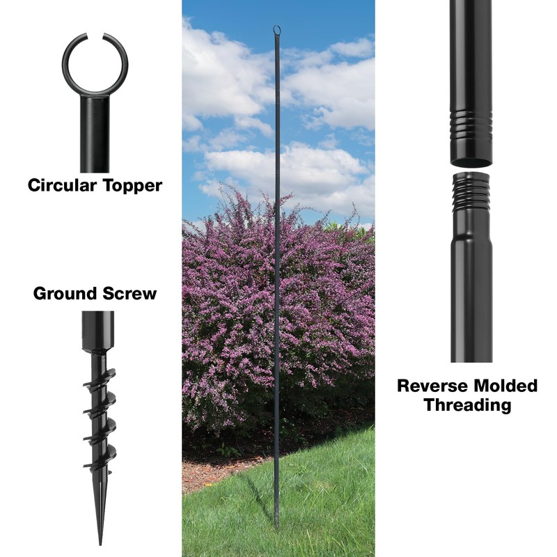 EXCELLO GLOBAL PRODUCTS String Light Pole Set with 40' LED