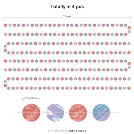 Cheerland Colorful Paper Garland Circle Dots Party Hanging Pink and Blue Pastel Decorations for Birthday Wedding Baby Shower Classroom Abstract Dawn Sky Dream Streamers Party Supplies