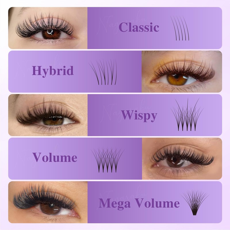 NAGARAKU Individual Eyelashes, 5th Generation Eyelash Material, 1 to 1