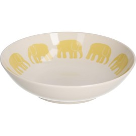 Finlayson FIN142-359 Elephanty Pattern, Salad Bowl, Soup Plate, Bowl, Approx. 6.7 x 2.0 inches (17 x 5 cm), Miscellaneous Goods, Scandinavian Tableware, Women's, Present, Mother's Day, Yellow, Made in