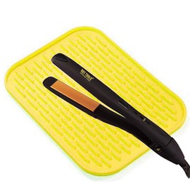 Heat Resistant Mat for Curling Irons, Hair Straightener, Flat Irons and Hair Styling Gadget 8.5 in. X 6 in., Food Grade Silicone Mat Pad (Yellow)