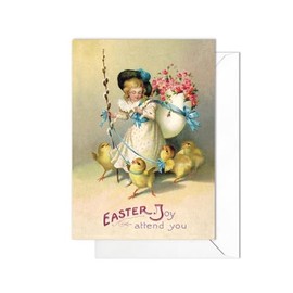 Funny Weird Victorian Easter Greeting Card with Envelopes (Chick Shepherdess)