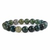 Natural Moss Agate Gemstone 10mm Round Beads Stretch Bracelet 7