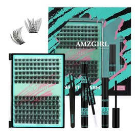 AMZGIRL LASH 미드나잇 DIY 속눈썹 연장 키트, 144개 클러스터 키트 앤 씰, 제거제 및 개별 인조 연장용 어플리케이터(D-Mix 8-16mm 키트) [144pcs-Gloom-D-10-18-Kit] AMZGIRL LASH Midnight DIY Eyelash Extension Kit, 144 Cluster Kit and Seal, Remover and Individual False Extension Applicator (D-Mix 8-16