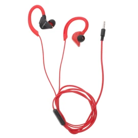 SEWACC 1 Pair Wired Earphones with Jack Lightweight Ear Hook Headset for Running Cycling Fitness Compatibility Comfortable Wear Durable Design Red