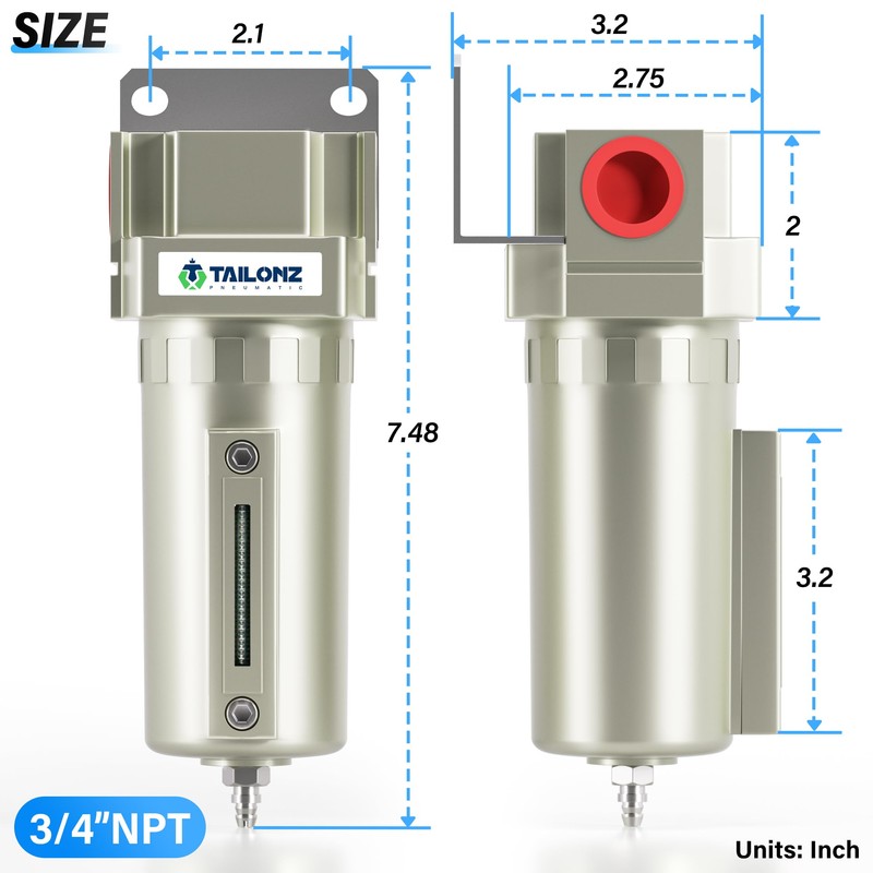 TAILONZ PNEUMATIC 3/4" NPT Industrial Grade Heavy Duty Particulate Air