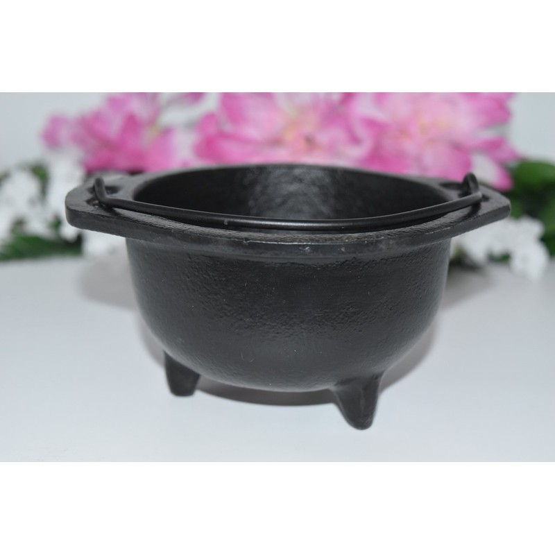 Nature Land Candles Large Cast Iron Cauldron for Incense, Resin/Cones