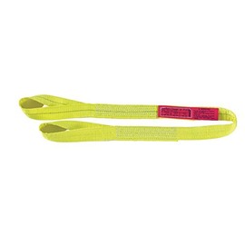 Lift All EE2601DTX2 Polyester Web Sling, 2-ply, Eye and Eye, Twisted Eye, 1" Width x 2' Length,Yellow