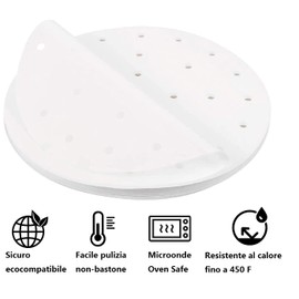 Voarge 100 Pieces Non-stick Round Baking Paper Sheets, Liners for Air Fryer Round Steam Paper Non-stick Paper Parchment Circles(S)